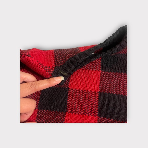 Cat & Jack Holiday Red & Black Checker Sweater - Picture 5 of 5
